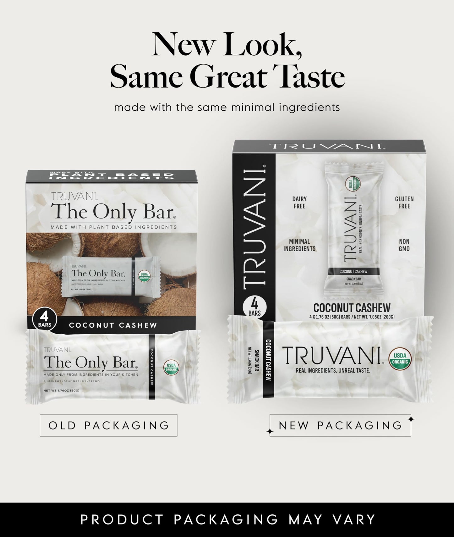 Truvani Plant Based Snack Bars | Variety | 12 Pack | Vegan | 5-8g Protein | USDA Organic and Vegan | Dairy, Soy, and Gluten Free | Individually Wrapped