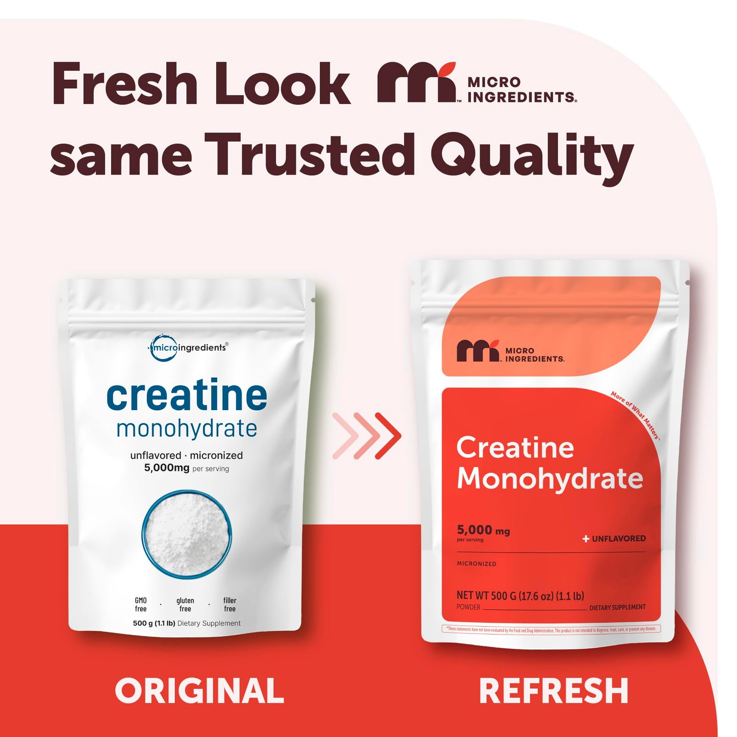 Micro Ingredients Creatine Monohydrate Powder 1 kg (2.2 Lbs), 5000mg Per Serv, Micronized Creatine Powder, Unflavored, No Filler, Keto & Vegan, Easy Dissolve, Pre Workout for Women & Men*