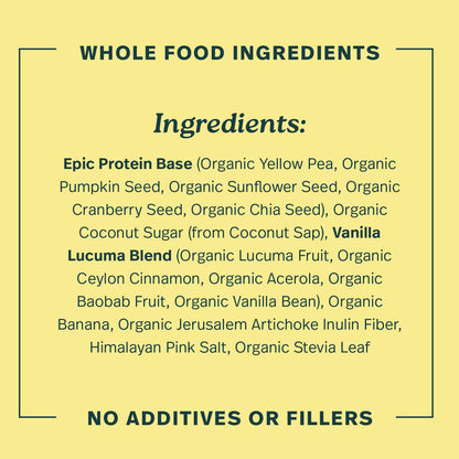 Sprout Living Epic Protein, Plant Based Protein & Superfoods Powder, Vanilla Lucuma Powder | 20 Grams Organic Protein Powder, Vegan, Non Dairy, Non-GMO, Gluten Free, Low Sugar (1 Pound, 12 Servings)