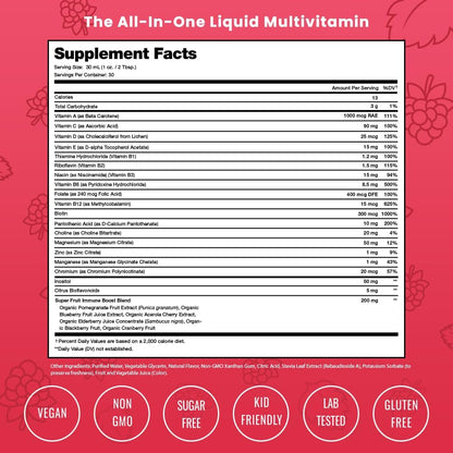 NutraChamps Complete Liquid Multivitamins | No Added Sugar | Vitamins for Women | Vegan Liquid Vitamin Multimineral Supplement | Energy, Immunity & Beauty