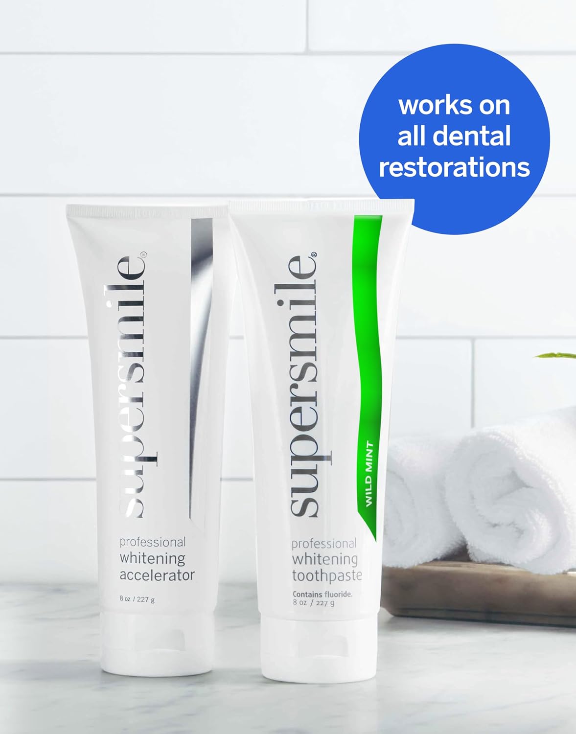 Supersmile Wild Mint Whitening System, 8 Oz Toothpaste + Accelerator