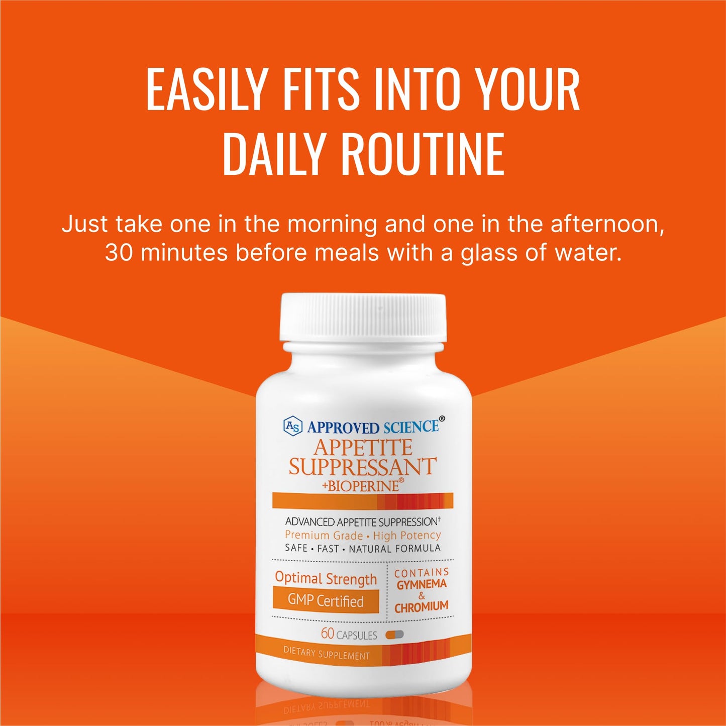 Approved Science® Appetite Suppressant - Gymnema, Chromium, Cayenne Pepper - 180 Capsules - Pack of 1 - Made in The USA
