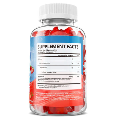 Magnesium Complex Gummies 400mg - 8 Forms for Muscle & Calm Support | Glycinate, Malate, Citrate, Taurate & 4 more for Women and Men, Sugar-free, Vegan, Strawberry Flavor, 60 Count