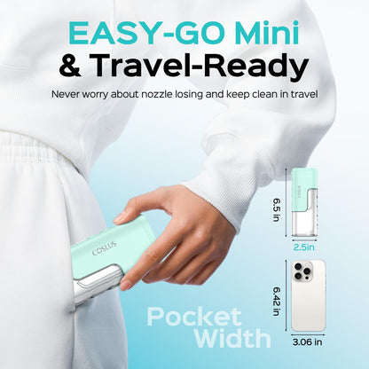 COSLUS T40 Mini Water Flosser for Travel, Portable Compact Design, Balck
