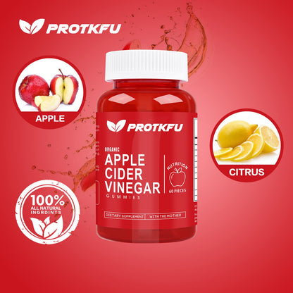 ProTKFU Apple Cider Vinegar Gummies, 120 Counts Keto Acv Gummies with The Mother