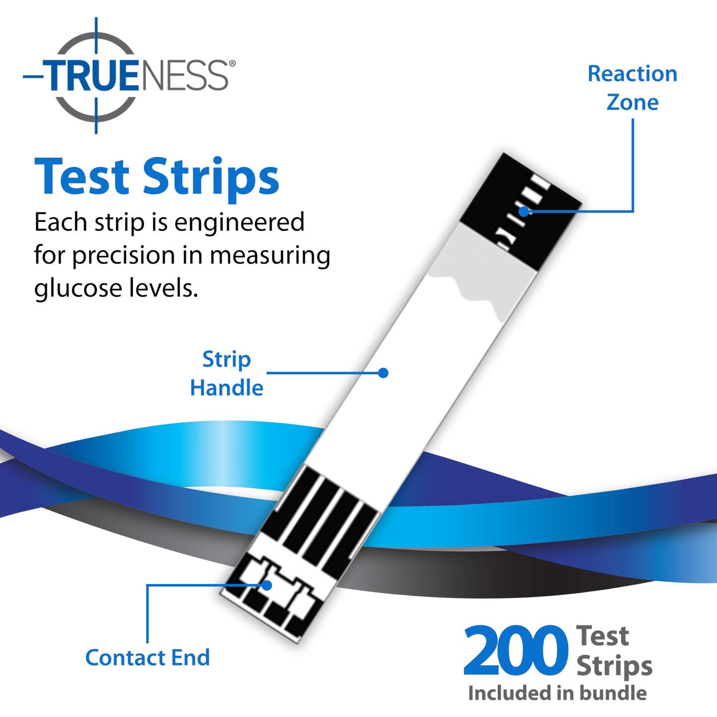 TRUENESS Blood Glucose Test Strips, 50 Count | Blood Glucose Test Strips Compatible with TRUENESS Family of Self Monitoring Blood Glucose Meters, Fast 5 Second Results