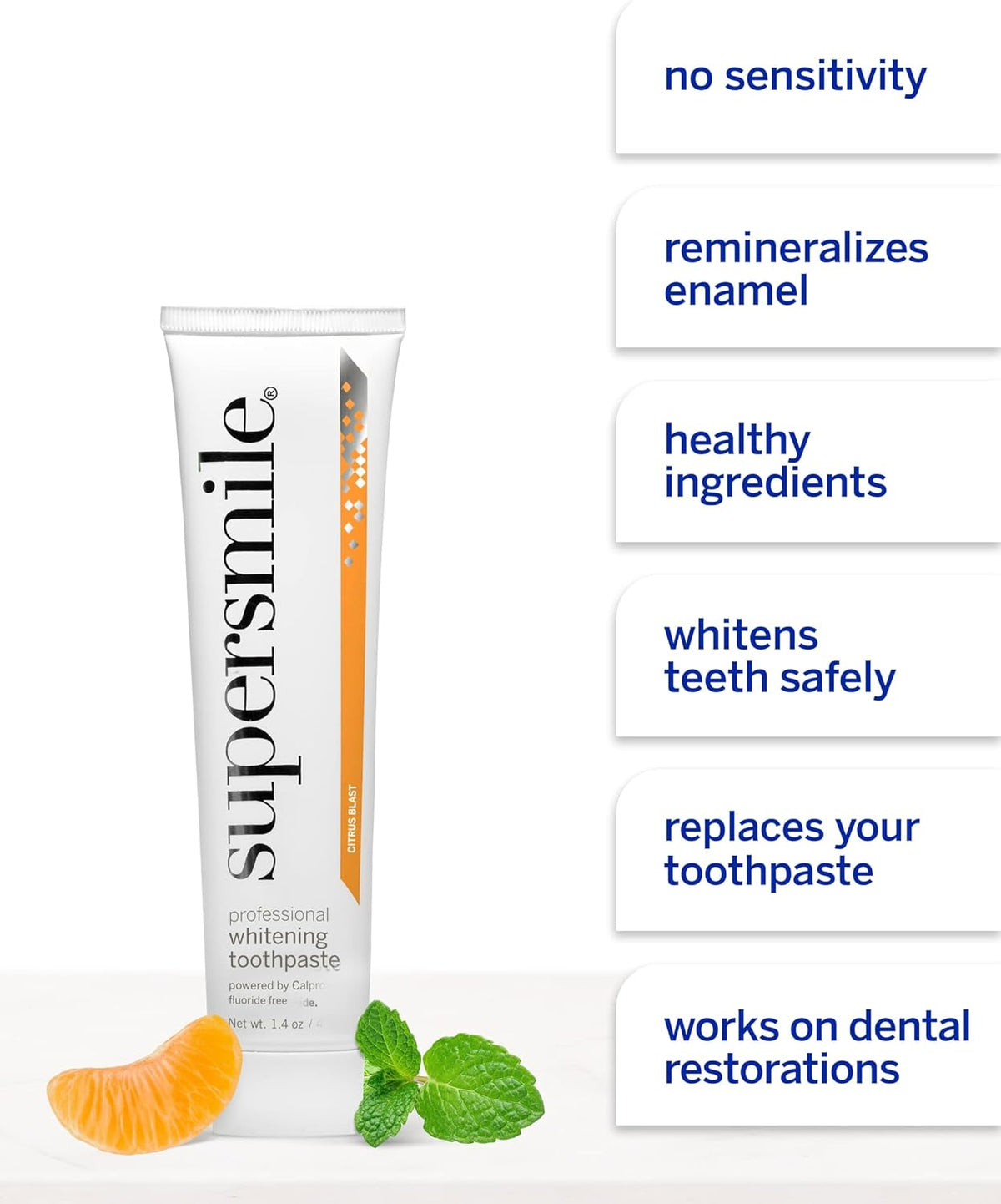 Supersmile Fluoride-Free Whitening Gift Set, Citrus Blast + Travel Bag