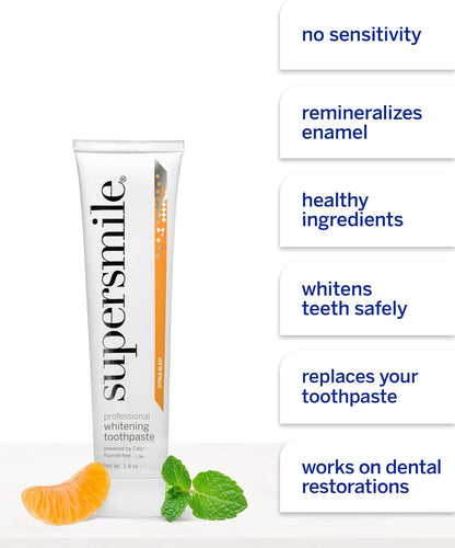 Supersmile Fluoride-Free Whitening Gift Set, Citrus Blast + Travel Bag