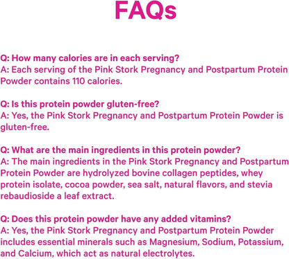 Pink Stork Pregnancy & Postpartum Protein Powder for Women, 20g Whey & Collagen, Prenatal & Breastfeeding Protein Shake Mix for Energy, Recovery & Hydration, Chocolate, 15 Servings