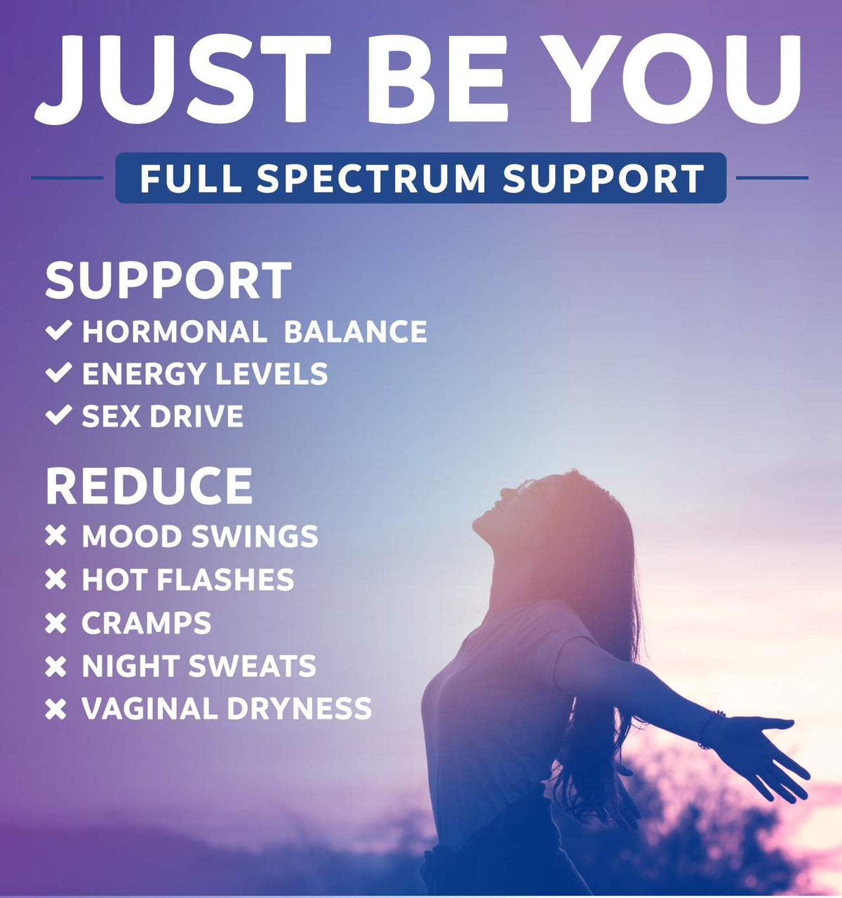 Complete Menopause Relief (Non-GMO) Multi-Symptom Relief From Hot Flashes, Night Sweats, Mood Swings