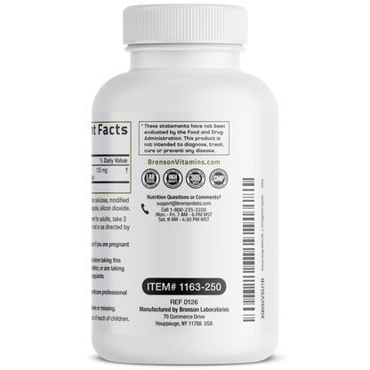 Bronson Ginkgo Biloba Extra Strength Brain & Memory Support 120 Capsules | Vegetarian, Non-GMO, Gluten Free, Soy Free, Memory, Cognitive & Brain Health Support