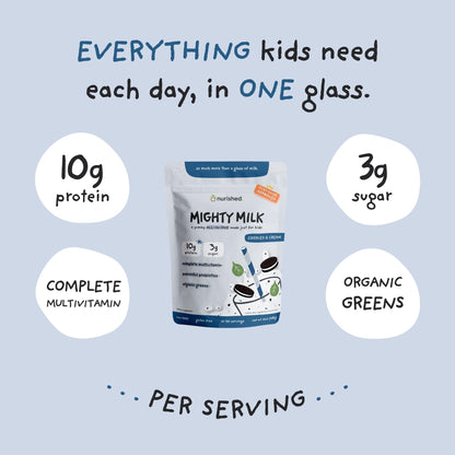 Nurished Cookies & Cream Mighty Milk - Kids All-in-One Daily Protein Powder