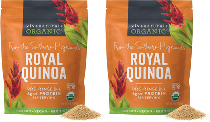 Viva Naturals Organic Quinoa, 4 lb – Pre-Washed Whole Grain, Plant Protein, USDA Organic, Gluten-Free, Non-GMO, Vegan, Kosher Rice and Pasta Substitute