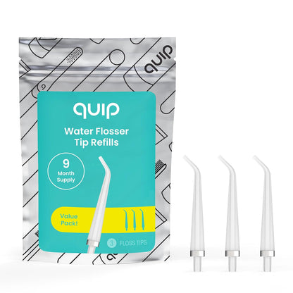 quip Water Flosser Replacement Floss Tips, Clear, 3 Pack
