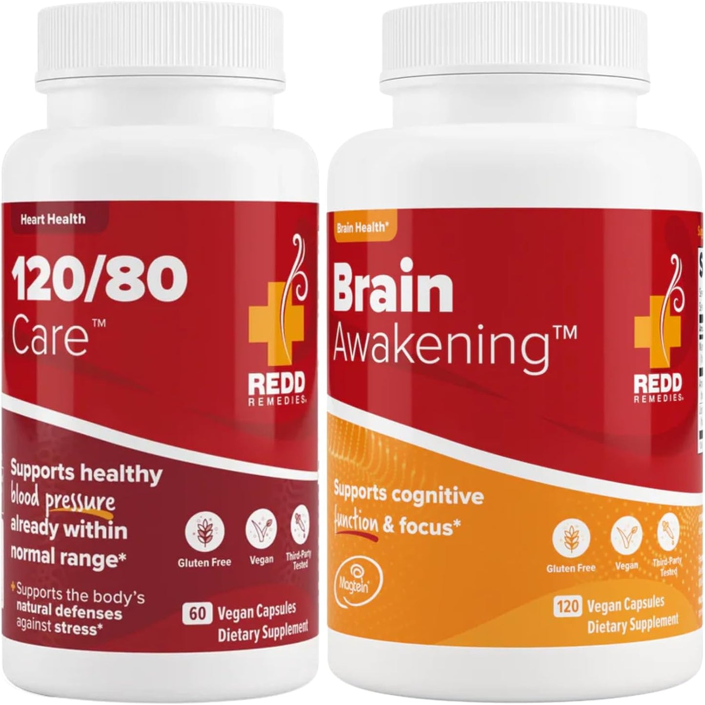 Redd Remedies 120/80 Care, 60 Capsules, and Brain Awakening, 120 Capsules