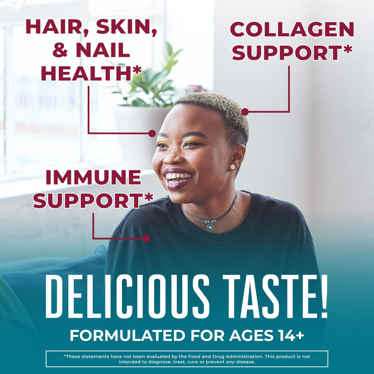 MaryRuth Organics Hair Skin and Nail | USDA Organic | Biotin Gummy with Vitamin C and E