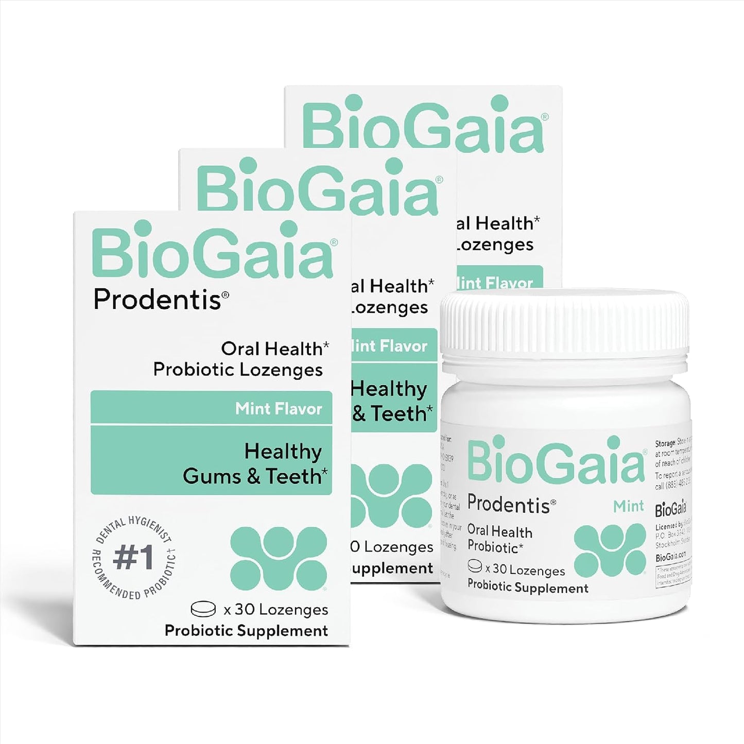 BioGaia Prodentis Oral Probiotics for Teeth & Gums and Bad Breath | Dental Hygienist-Recommended | Promotes Healthy Gums & Improves Oral Health | Fights Bad Breath | Dental Probiotic (3-Pack)