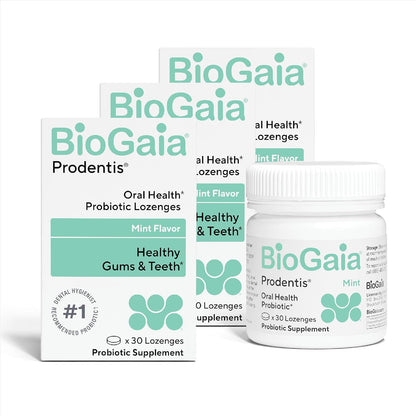 BioGaia Prodentis Oral Probiotics for Teeth & Gums and Bad Breath | Dental Hygienist-Recommended | Promotes Healthy Gums & Improves Oral Health | Fights Bad Breath | Dental Probiotic (3-Pack)