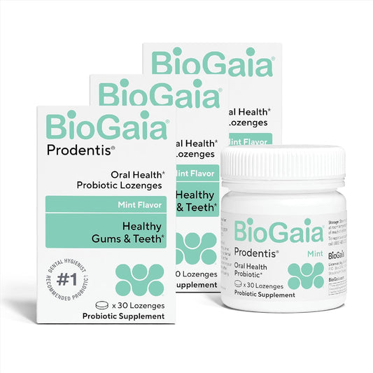 BioGaia Prodentis Oral Probiotics for Teeth & Gums and Bad Breath | Dental Hygienist-Recommended | Promotes Healthy Gums & Improves Oral Health | Fights Bad Breath | Dental Probiotic (3-Pack)