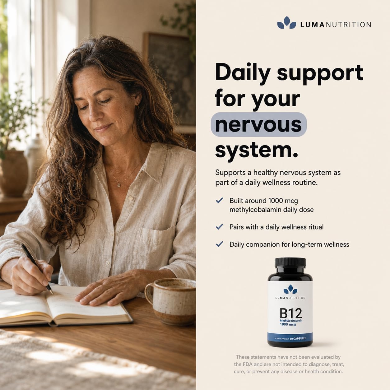 Luma Nutrition Vitamin B12 Methylcobalamin 1000 mcg - 60 Capsules
