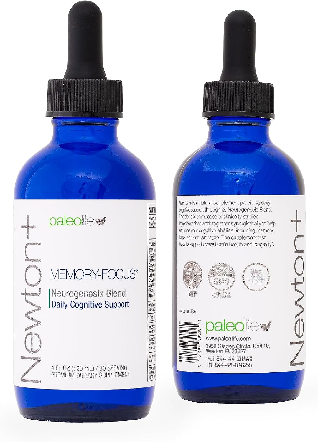 Newton+ Premium Brain Supplement for Memory, Focus and Concentration. Enhances Cognitive processes and Mental Clarity. 30 Servings