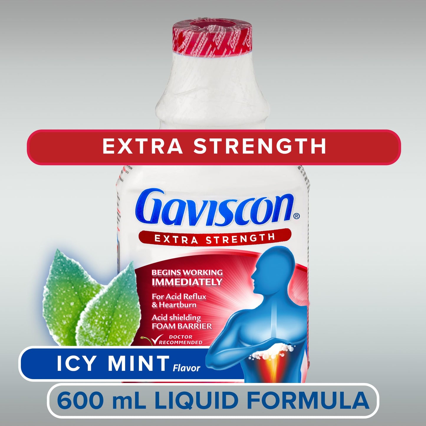 Gaviscon Heartburn Relief, Extra Strength Liquid ICY Mint 600 ml