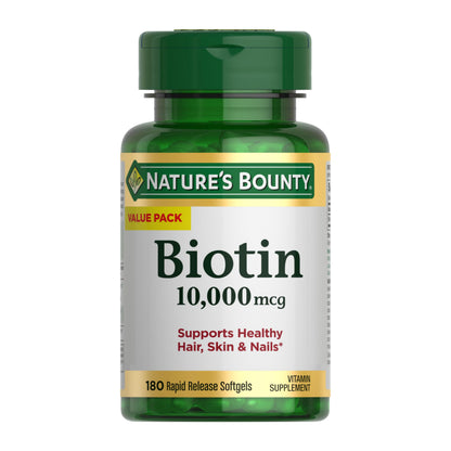 Nature's Bounty Biotin 10,000 mcg, 250 Rapid Release Softgels