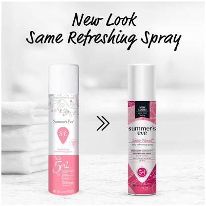 Summer's Eve Freshening Spray | Sheer Floral| 2 oz Size | Pack of 6 | pH Balanced, Dermatologist