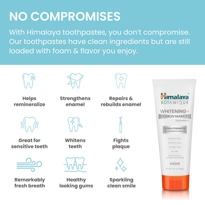 Himalaya Botanique Whitening+ Nano Hydroxyapatite Toothpaste, Mint, 4 oz