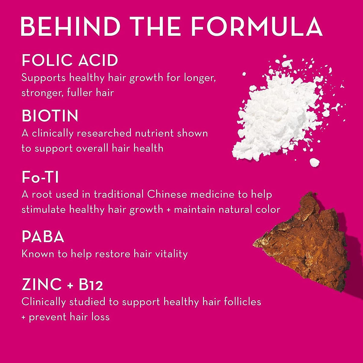 HUM Hair Strong - Daily Gummies with Biotin to Combat Hair Loss & Thinning - Fo Ti, Folic