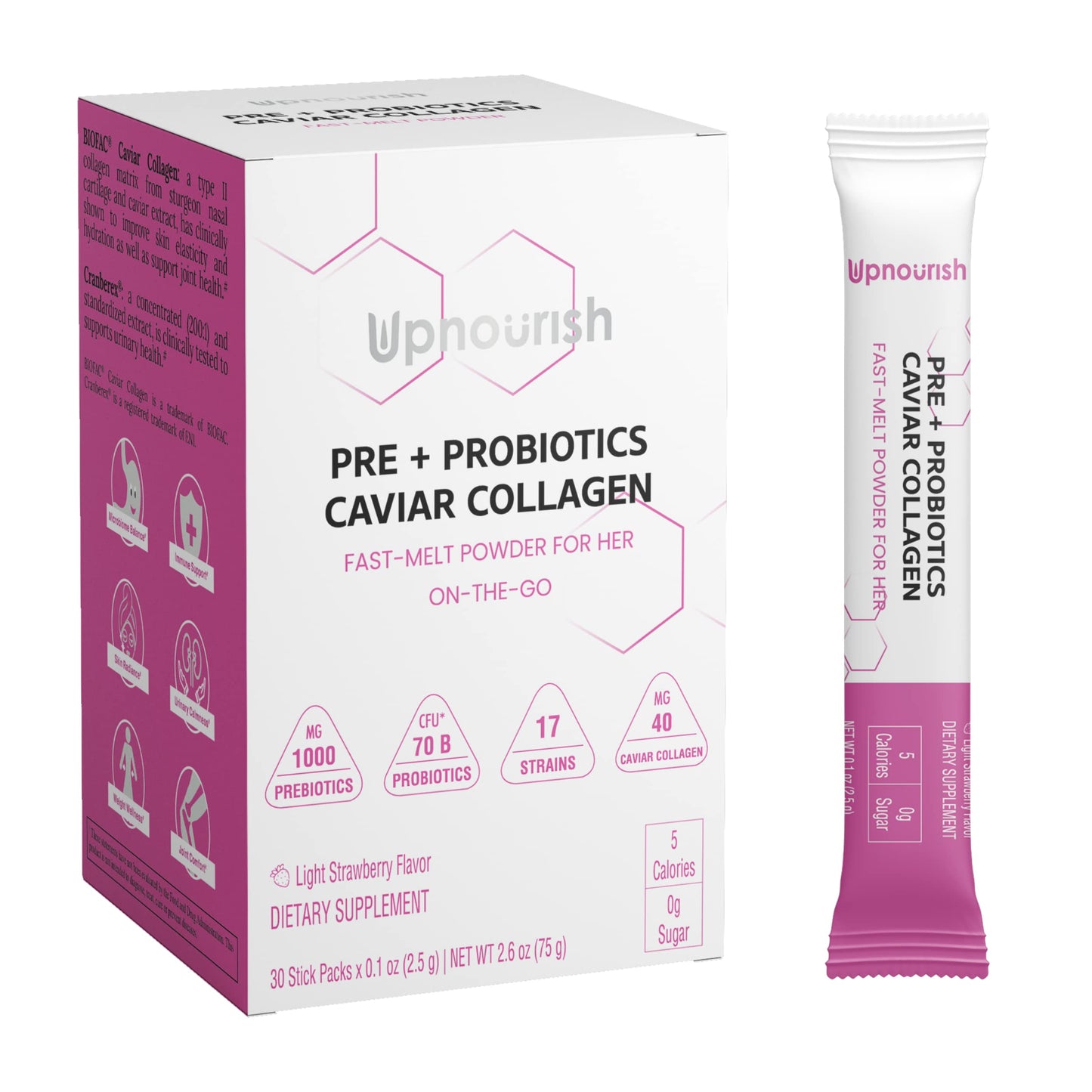 UpNourish Probiotics - 200 Billion CFUs for Men and Women, 15 Clinically Studied Strains, Prebiotics & Enzymes - 60 Vegan Capsules
