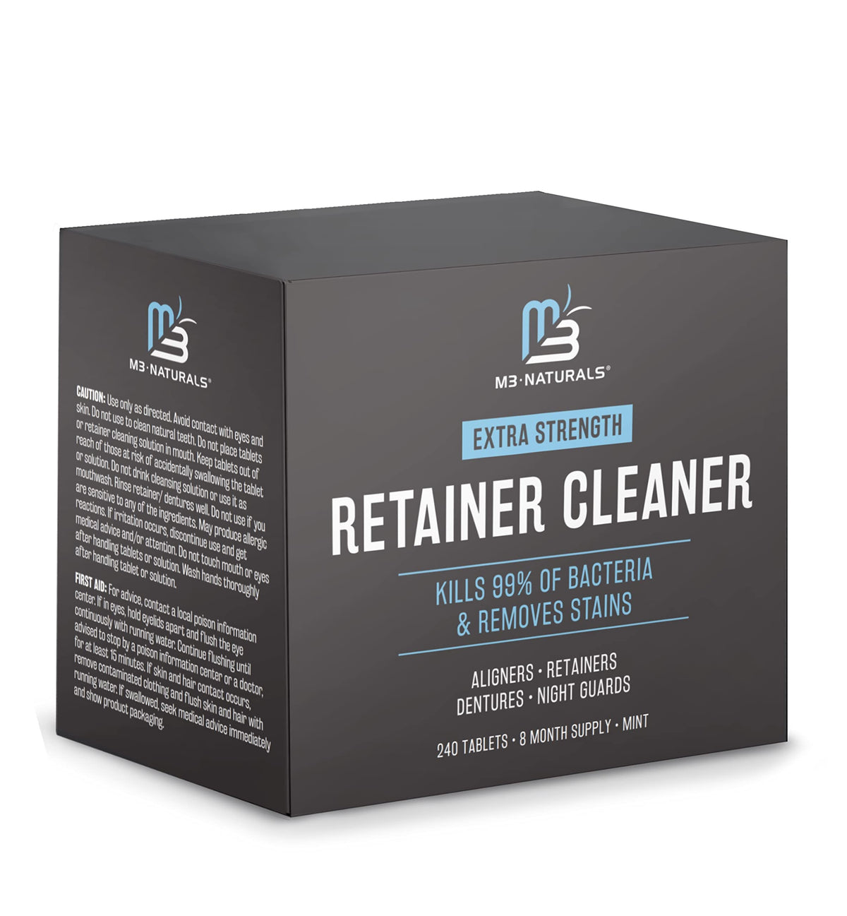 Retainer Cleaner Tablets, Denture Cleaner, Mint, 4 Month Supply by M3