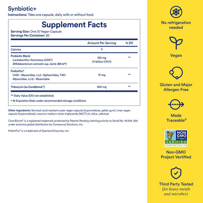 Ritual Synbiotic+ : Probiotic, Prebiotic, Postbiotic, 3-in-1 Formula for Gut Health
