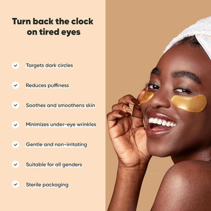 LE GUSHE Under Eye Mask & Under Eye Patches (30 Pairs) - Gold Eye Mask with Collagen