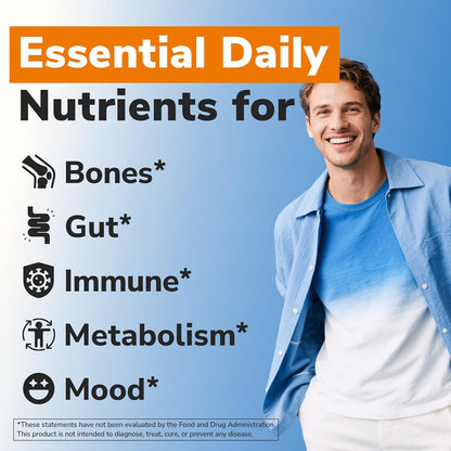 Vitalibre D3 K2 Probiotic Supplement, Vitamin D3 5000 IU & K2 100 mcg, with Probiotics for Women & Men, Akkermansia Muciniphila, Bone, Gut & Immune Support, Non-GMO, Easy to Swallow, 30 Capsules