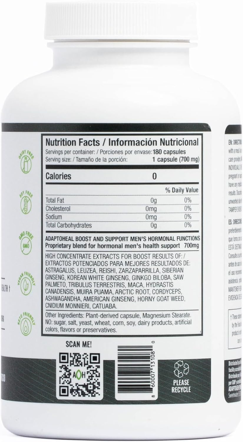 ADAPTOHEAL Menheal Prostate Support Saw Palmetto, Maca (180 Caps)