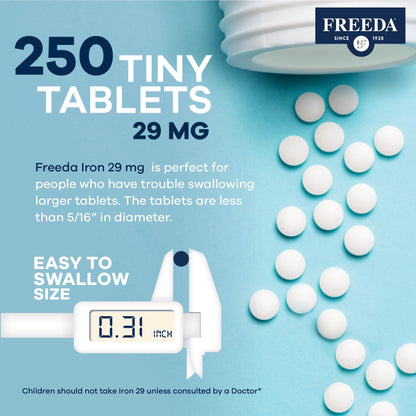 Freeda Iron Supplement - Ferrous Fumarate Iron Tablets | Gentle Ferrous Fumarate Iron Tablets - Support Energy & Red Blood Cells - Easy-To-Swallow - Kosher & Made In USA