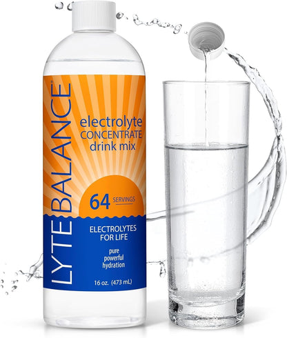 LYTE BALANCE Electrolyte Concentrate | Liquid Electrolytes Drink Mix w/Sodium, Potassium & Magnesium | Daily Hydration, Muscle Recovery, Immune Support, Rehydration | Keto, No Sugar (64 Servings)