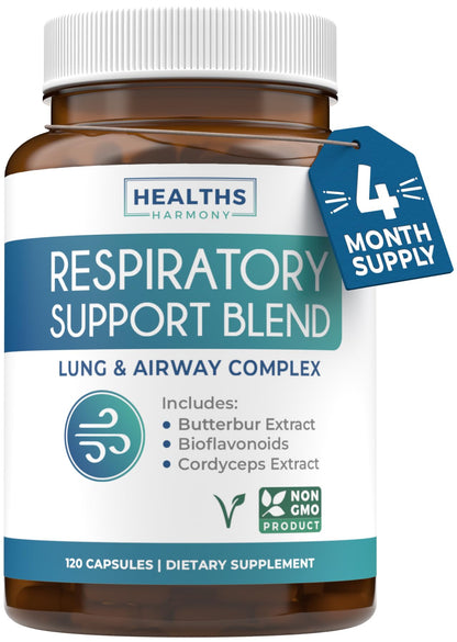Respiratory Lung Health Supplement - Invigorating Lung Support Supplement Helps Support Clear Airways Mucus Removal and Seasonal or Year Round Detox - Vegan Herbal Non-GMO Formula (2 Months Supply)
