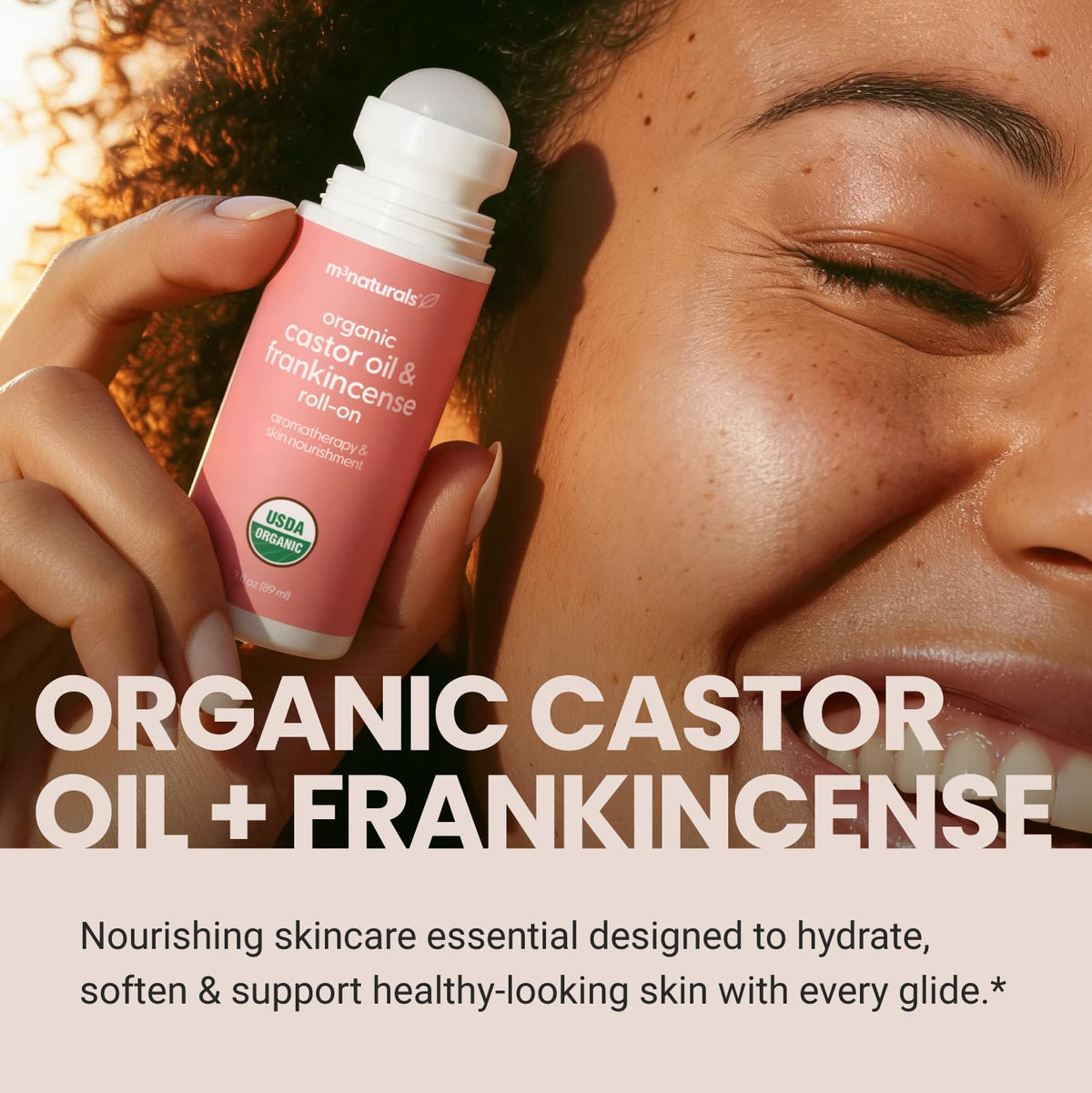 Organic Castor Oil Roll On - Extra Virgin, Unrefined & Hexane-free (3oz)