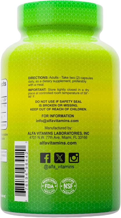 ALFA VITAMINS Moringa with Vitamin B6 Nutrient-Rich Superfood Supplement with Antioxidants & Essential B Vitamins – 100 Capsules (2-Pack)