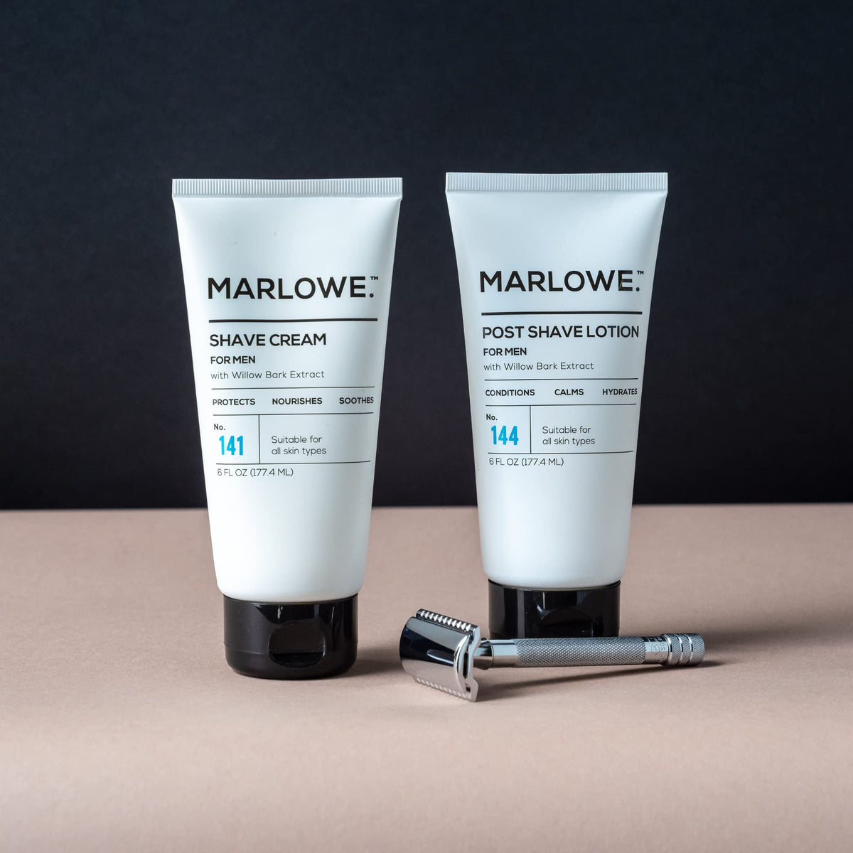 MARLOWE. No. 141 Shave Cream 6 oz, with Shea Butter & Coconut Oil, Conditioning Shaving