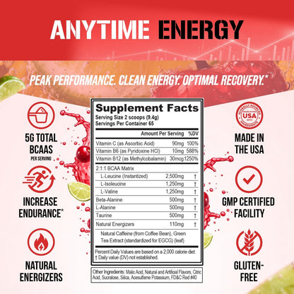 Evlution EVL BCAAs Amino Acids Powder - BCAA Energy Pre Workout Powder for Muscle Recovery Lean Growth and Endurance - Rehydrating Post Workout Recovery Drink with Natural Caffeine - Pink Lemonade