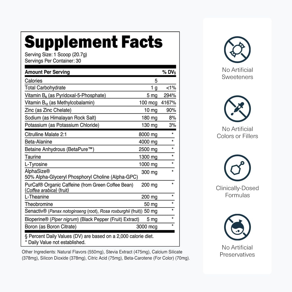 Transparent Labs Bulk Pre-Workout (30 Servings, Peach Mango) & BCAA Glutamine (30 Servings, Tropical Punch)