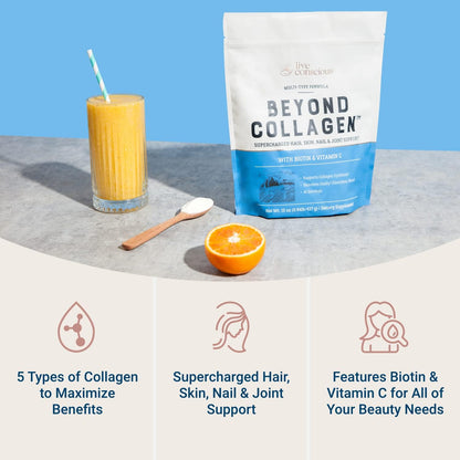 Live Conscious Beyond Collagen Powder & Beyond Hormone | Hair, Skin, Nail, and Joint Support + Promotes Healthy Estrogen Balance for Women