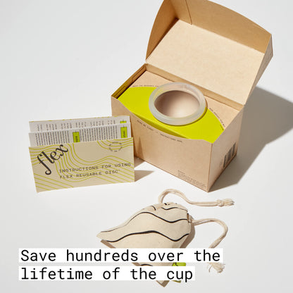 Flex Reusable Disc | Reusable Menstrual Disc | Tampon, Pad, and Cup Alternative | Capacity of 6 Super