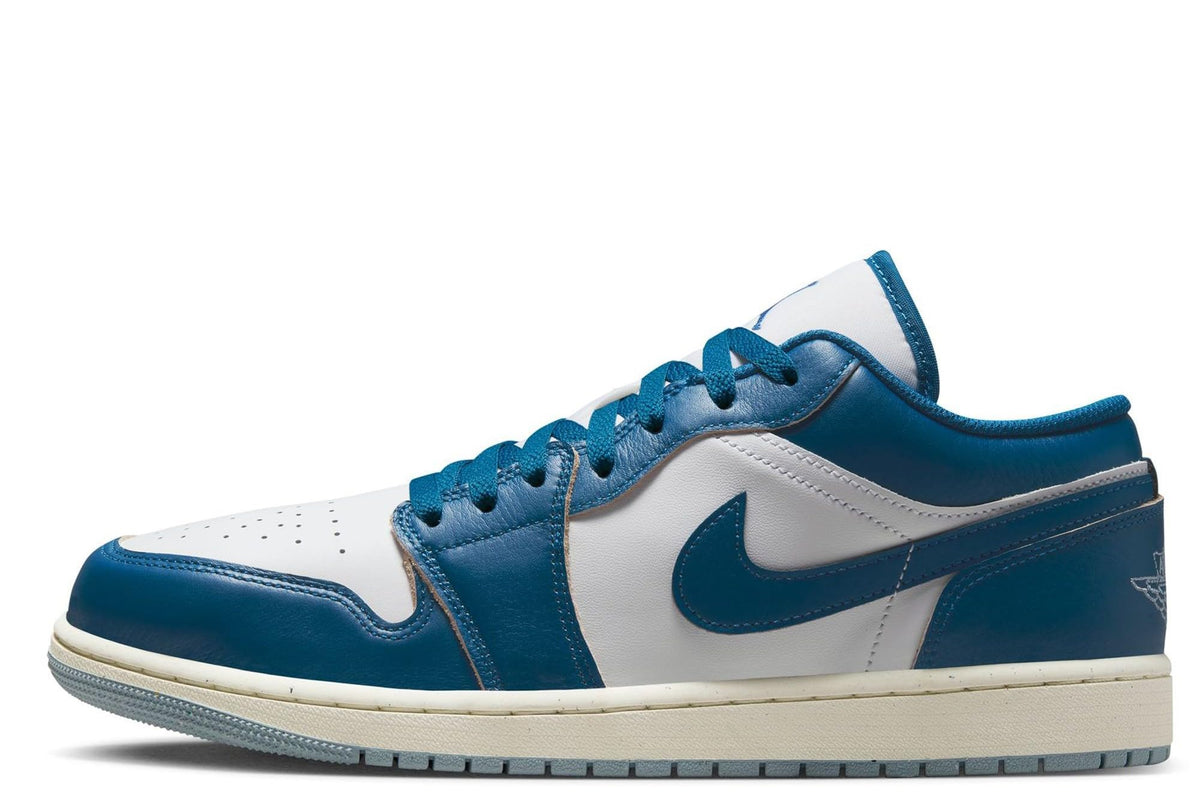 NIKE Air Jordan 1 Low SE Men's Shoes (FN5214-141, White/Blue Grey/Sail/Industrial Blue) Size 13