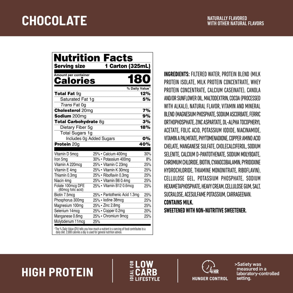 SlimFast Protein Shake, Chocolate- 20g Protein, Meal Replacement Shake Ready to Drink