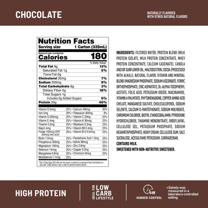 SlimFast Protein Shake, Chocolate- 20g Protein, Meal Replacement Shake Ready to Drink